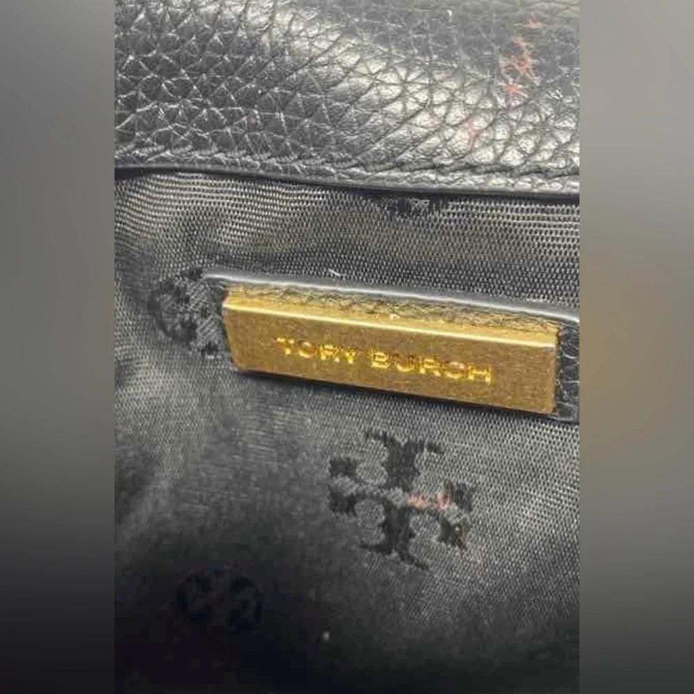 Tory Burch Black Crossbody Bag with Gold Logo - Picture 8 of 14